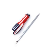 Telescopic dual American flag screwdriver phillips slotted magnetic screwdriver